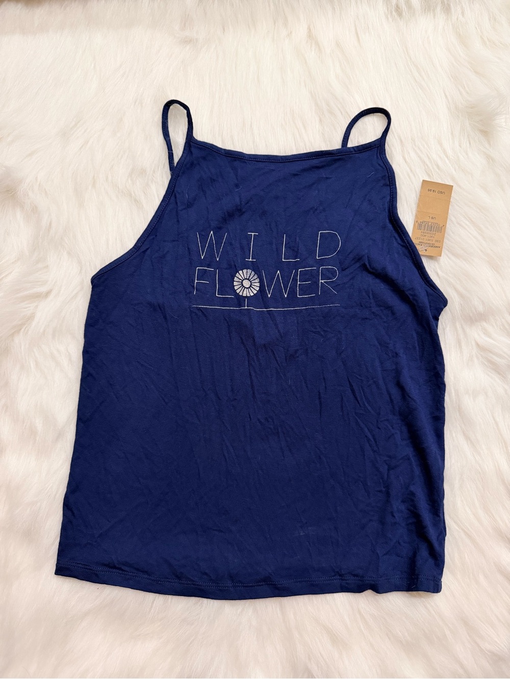American Eagle Outfitters Navy Wild Flower Graphic Cami NWT L Women